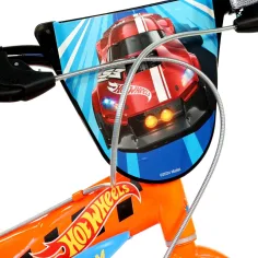 Hot Wheels 16” otroška kolesa s nosilcem za bidon in stranskimi kolesi v oranžno-črni barvi – Dino Bikes kolo slika 4