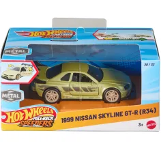 Hot Wheels: 1999 Nissan Skyline GT-R (R34) navijajoča igrača 1/43 - Mattel