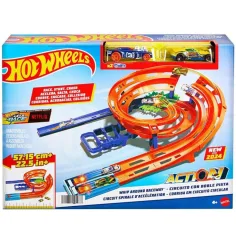 Hot Wheels: Dvojna dirkalna steza z 2 dirkalnima avtomobiloma - Mattel
