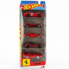 Hot Wheels Ferrari 5-delni set malih avtomobilov 1/64 – Mattel