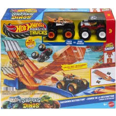 Hot Wheels Monster Trucks: Lovska proga s 2 malimi avtomobili - Mattel