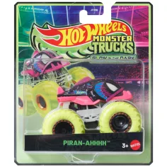 Hot Wheels Monster Trucks: Piran-Ahhhh avtomobilček, ki sveti v temi, 1/64 – Mattel