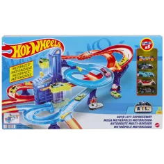 Hot Wheels: Super Spirala proga s 5 malimi avtomobili - Mattel