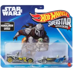 Hot Wheels: Superstar Speeders Star Wars The Mandalorian in Grogu malih avtomobilov 2-pakiranje 1/64 - Mattel