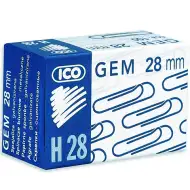 ICO: H28 100-delni komplet papirnih sponk 28mm