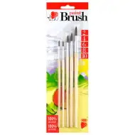 ICO: Komplet čopičev z lesenim ročajem naravne barve in poni krznom, 5 različnih mer