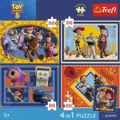 Igrača zgodba 5 - 4 x 88 delni Premium Plus otroški puzzle - Trefl slika 2