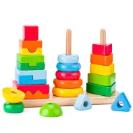 Igralni set Montressori izgradnja lesenega stolpa - Woodyland