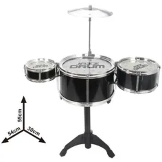 Jazz Drum 4-delni črni bobnarski igralni set s stojalom slika 2