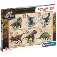 Jurassic World 104-delni Super Color Puzzle - Clementoni