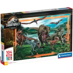Jurassic World kraljestvo dinozavrov 104-delni maxi supercolor puzzle - Clementoni