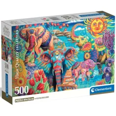 Karneval slonov 500-delni HQC kompakt puzzle - Clementoni