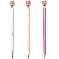 Kemični svinčnik s steklenim krogličnim koncem, s posušeno rožo v več različicah 1 kos