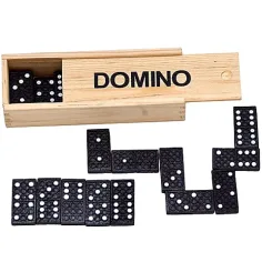 Klasika dominó v leseni škatli
