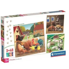 Kmečki trenutki 3x48 kosov Super Color puzzle - Clementoni