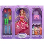 Komplet modne lutke s pisanim setom oblek in čevlji