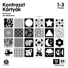 Kontrastne kartice za dojenčke od 1 do 3 mesecev, 12 kosov