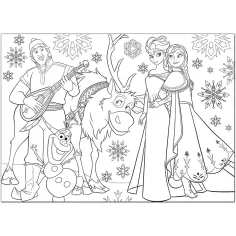Ledeno kraljestvo Zabava in glasba 2 v 1, 60-delni maxi puzzle in pobarvanka 70x50cm – Lisciani slika 2