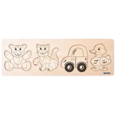 Lesena 4-delna punčka puzzle - Woodyland slika 2