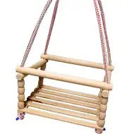 Lesena naravna gugalnica z vrvjo