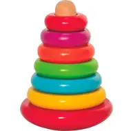 Lesena piramida iz obročev, 8-delna