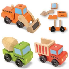 Leseni komplet vozil Gradbeni stroji - Melissa & Doug slika 2