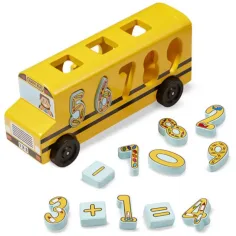 Leseni oblikovalec oblik z avtobusom s številkami - Melissa & Doug slika 2