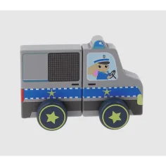 Leseni Tiny Tails magnetski policijski avto - Trefl slika 2