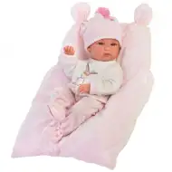Llorens: Bimba Novorojenček dekliška lutka z odejo in pleteno kapo 35cm