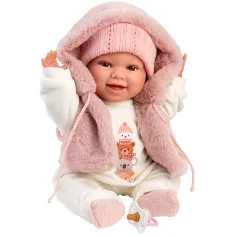 Llorens: Chloe 38cm velika jokajoča punčka v roza jopici