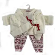 Llorens: Komplet oblek za lutke z hlačami z medvedki in zajčki, za 43cm velike lutke