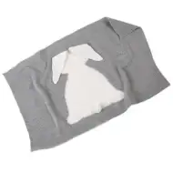 Llorens: Siva odeja z zajčkom za novorojenček lutke