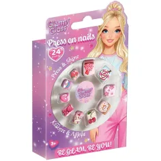 Luna: Glammy Gloss barvni, vzorčasti nalepni set umetnih nohtov 24kos