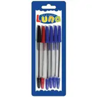 Luna: Komplet kemičnih svinčnikov 4 modri, 1 rdeči in 1 črni