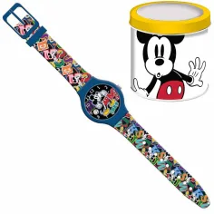 Luna: Mickey miš analogna ura v kovinski darilni škatli