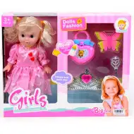 Lutka z lasmi v čopu Igralni komplet s tiaro in dodatki 25cm