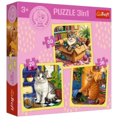 Mačje veselje 3 v 1 50, 36 in 20 kosov puzzle - Trefl slika 1