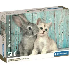 Mačka in zajček prijateljstvo HQC 500-delni Compact puzzle - Clementoni