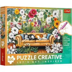 Mačke v cvetličnem vrtu – 500 delni Creative puzzle – Trefl