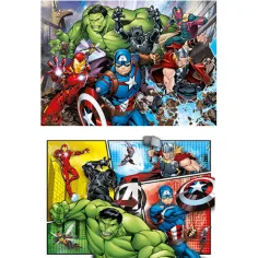 Marvel Maščevalci Supercolor Sestavljanka 2-v-1 2x60-delna - Clementoni slika 2