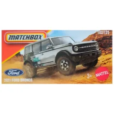 Matchbox: Škatlasti 2021 Ford Bronco sivo malo vozilo 1/64 - Mattel