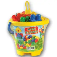 Maxi Blocks 24-delni komplet gradbenih kock v vedru - D-Toys