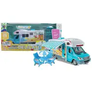 Modri Delicate avtomobilček na poteg nazaj s funkcijo 1/28