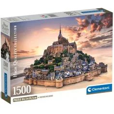 Mont Saint-Michel ob sončnem zahodu 1500-delni HQC kompaktni puzzle - Clementoni