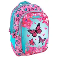 Must... Metuljčki Zaobljena šolska torba, nahrbtnik s tremi predelki 32x18x43cm