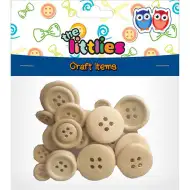 Naravni leseni gumbi v pakiranju po 24