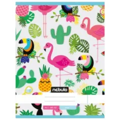 Nebulo: Flamingo in Tukan gladka zvezek A4 80-32