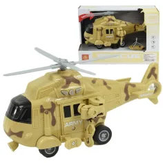 Oborožne sile: Kamuflažni peščeni bojni helikopter s svetlobnimi in zvočnimi učinki 1/20 velikost 21cm