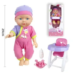 Pajkasta punčka z jedilnim stolčkom in dodatki 29cm slika 2