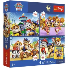 Paw Patrol - 4 x 88 delni Premium Plus otroški puzzle - Trefl